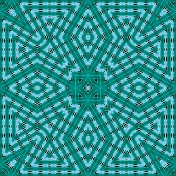 Ornamental pattern for shawl or carpet print, in teal and turquoise colors Stockillustratie