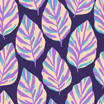 Ornamental pattern with stylized ornate leaf elements. Vector illustration Ilustración de archivo