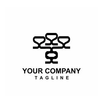 Ornamental Pi reflection initials geometrical logo and vector icon Stock Illustration