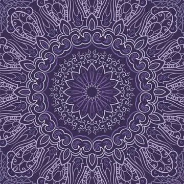 Ornamental purple round background Stock Illustration