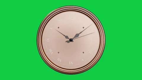 Ornamental round clock zooming in, hands sweeping clockwise showing time on Stock Footage 337506437