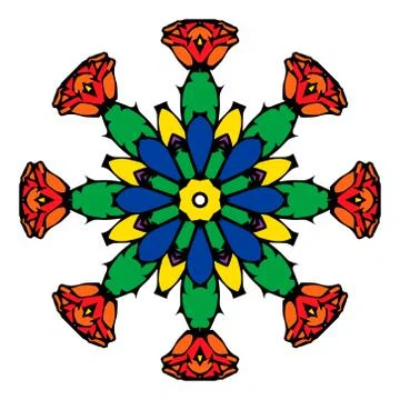 Ornamental round floral pattern 2 Stock Illustration