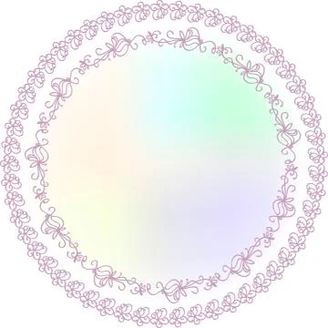 Ornamental Round Lace Border Pattern, Circle Background Stock Illustration