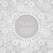 Lace oval frame and seamless stripe. vintage white doily isolated on black  ba ~ Clip Art #34270011