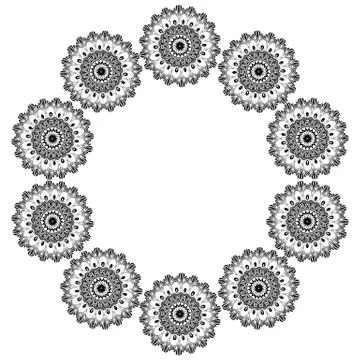 Ornamental round lace pattern. Abstract ornament. Orient traditional ornament Illustrazione stock