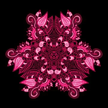 Ornamental round lace pattern, circle background with many details, looks lik Stock Illustration