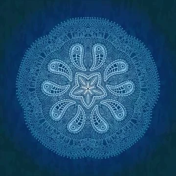 Ornamental round lace pattern, circle background with many details, looks lik イラスト素材