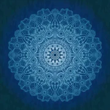 Ornamental round lace pattern, circle background with many details, looks lik Stock Illustration