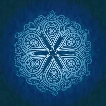 Ornamental round lace pattern, circle background with many details, looks lik Stock Illustration