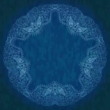 Ornamental round lace pattern, circle background with many details, looks lik Stock Illustration