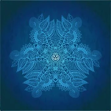 Ornamental round lace pattern, circle background with many details, looks lik Stock Illustration