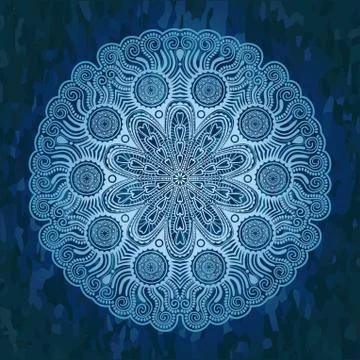 Ornamental round lace pattern, circle background with many details, looks lik Stock Illustration