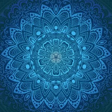 Ornamental round lace pattern, circle background with many details, looks lik Stock Illustration