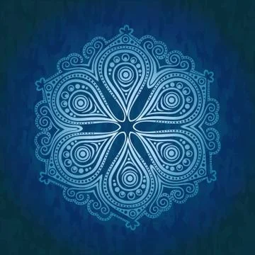 Ornamental round lace pattern, circle background with many details, looks lik Stock Illustration