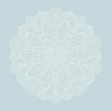 Ornamental round lace pattern, circle background with many details, looks lik Stock Illustration
