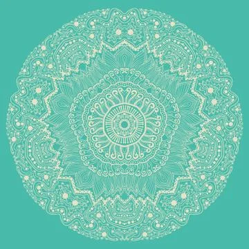 Ornamental round lace pattern, circle background with many details, looks lik Stock Illustration