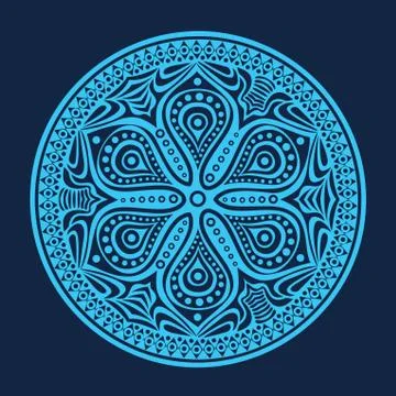 Ornamental round lace pattern, circle background with many details, looks lik Stock Illustration