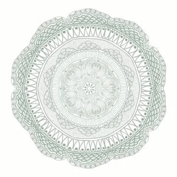 Ornamental round lace pattern, circle background with many details, looks lik Stock Illustration