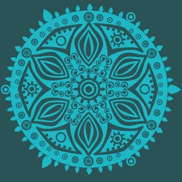 Ornamental round lace pattern, circle background with many details, looks lik 스톡 일러스트