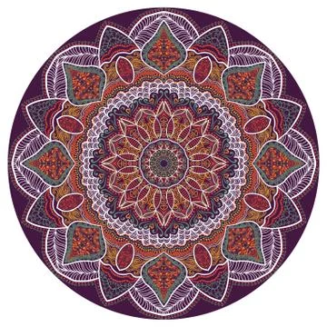 Ornamental round lace pattern, circle background with many details, looks lik Stock Illustration