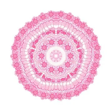 Ornamental round lace pattern, circle background with many details, looks lik Illustrazione stock