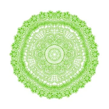 Ornamental round lace pattern, circle background with many details, looks lik Stock Illustration