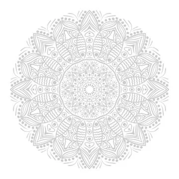 Ornamental round lace pattern, circle background with many details, looks lik Illustrazione stock