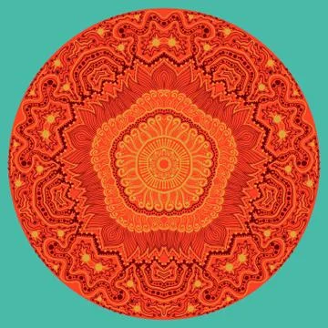 Ornamental round lace pattern, circle background with many details, looks lik 스톡 일러스트