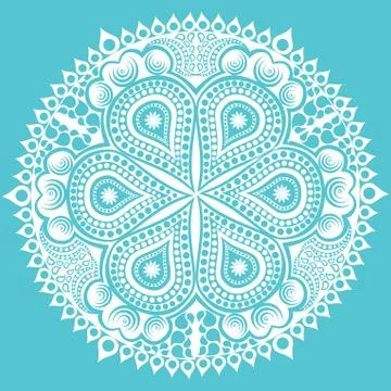 Ornamental round lace pattern, circle background with many details, looks lik Stock Illustration