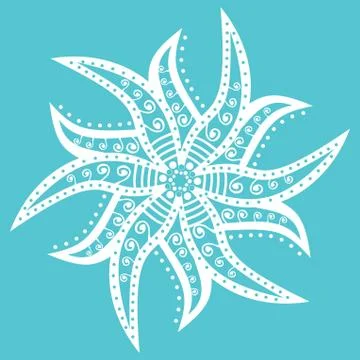 Ornamental round lace pattern, circle background with many details, looks lik Stock Illustration