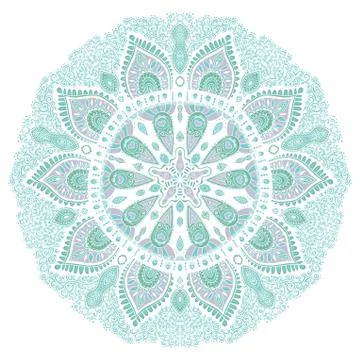 Ornamental round lace pattern, circle background with many details, looks lik 스톡 일러스트