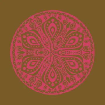 Ornamental round lace pattern, circle background with many details, looks lik Stock Illustration