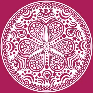 Ornamental round lace pattern, circle background with many details, looks lik 스톡 일러스트