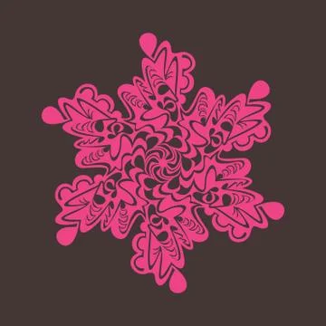 Ornamental round lace pattern, circle background with many details, looks lik Stock Illustration