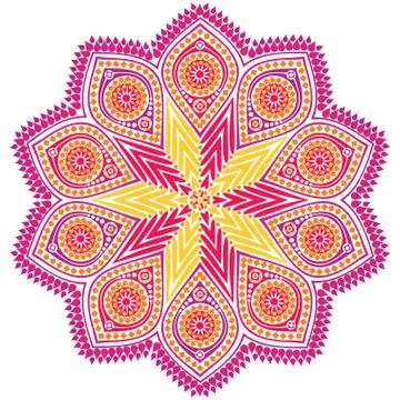 Ornamental round lace pattern, circle background with many details, looks lik 스톡 일러스트
