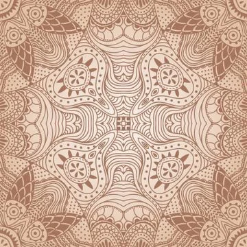 Ornamental round lace pattern, circle background with many details, looks lik Stock Illustration