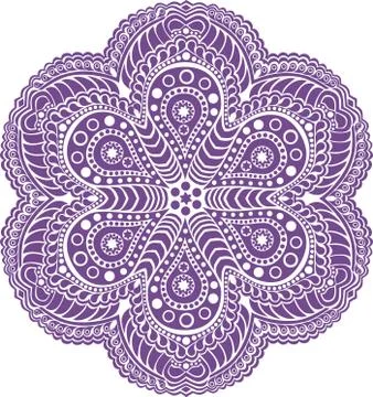 Ornamental round lace pattern, circle background with many details, looks lik Illustrazione stock
