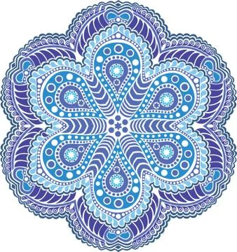 Ornamental round lace pattern, circle background with many details, looks lik Illustrazione stock