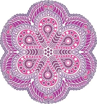 Ornamental round lace pattern, circle background with many details, looks lik Stock Illustration