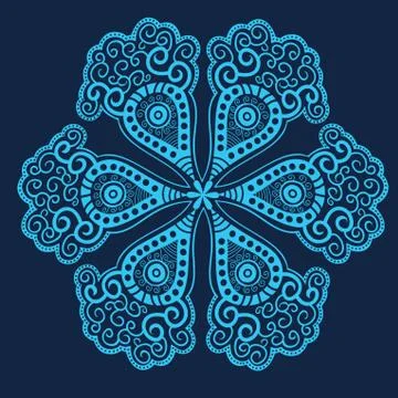 Ornamental round lace pattern, circle background with many details, looks lik Stock Illustration