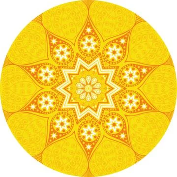 Ornamental round lace pattern, circle background with many details, looks lik 스톡 일러스트