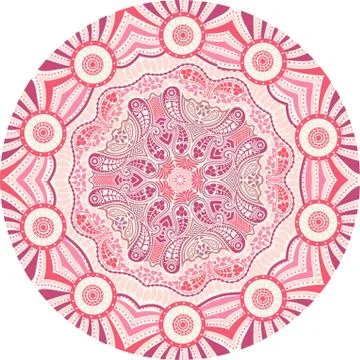 Ornamental round lace pattern, circle background with many details, looks lik 스톡 일러스트