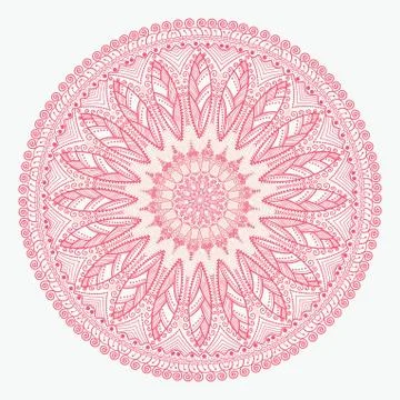 Ornamental round lace pattern, circle background with many details, looks lik 스톡 일러스트
