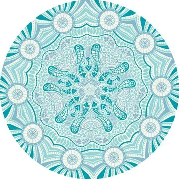 Ornamental round lace pattern, circle background with many details, looks lik 스톡 일러스트