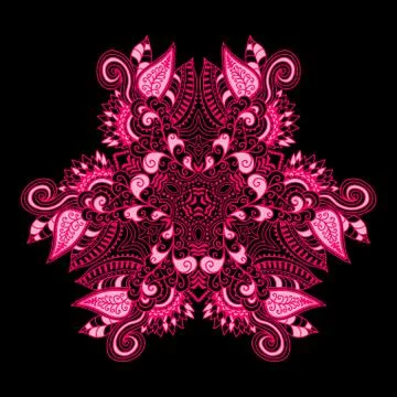 Ornamental round lace pattern, circle background with many details, looks lik Illustrazione stock
