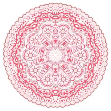Ornamental round lace pattern, circle background with many details, looks lik イラスト素材