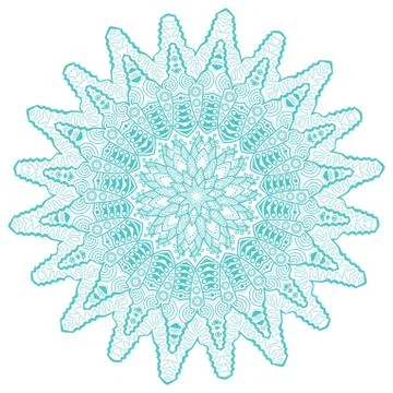 Ornamental round lace pattern, circle background with many details, looks lik Illustrazione stock