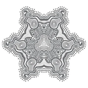 Ornamental round lace pattern, circle background with many details, looks lik Stock Illustration
