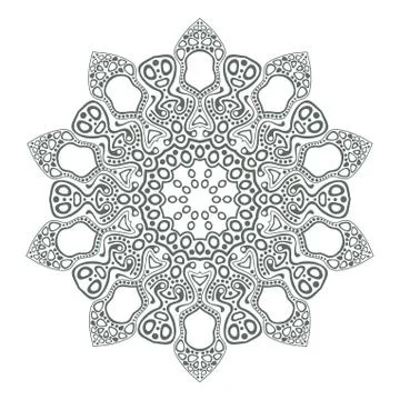 Ornamental round lace pattern, circle background with many details, looks lik Stock Illustration