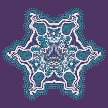 Ornamental round lace pattern, circle background with many details, looks lik Stock Illustration